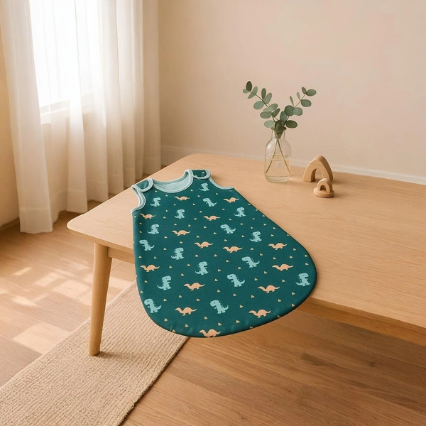 Adhigams Dino Doodle Baby Swaddles for Newborns | Carry Nest & Wearable Blanket | Cotton Baby Bedding for New Born & Infant | Unisex Baby Sleeping Bag | For 0 to 12 Months (Pack of 1) (GREEN) - 0-12 M