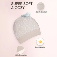 Adhigams New Born Tiny Treats Stylish Cotton Caps/Topi/Hats | Cotton Baby Cap for Baby boy and Girl (Pack of 2) (0 to 6, 6 to 12 Months) - 0-6 Months