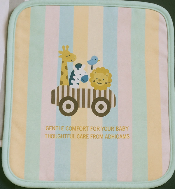 adhigams New Born Baby Jungle On Wheels Napkin | Cotton Baby Napkin for Baby boy and Girl (Pack of 2)