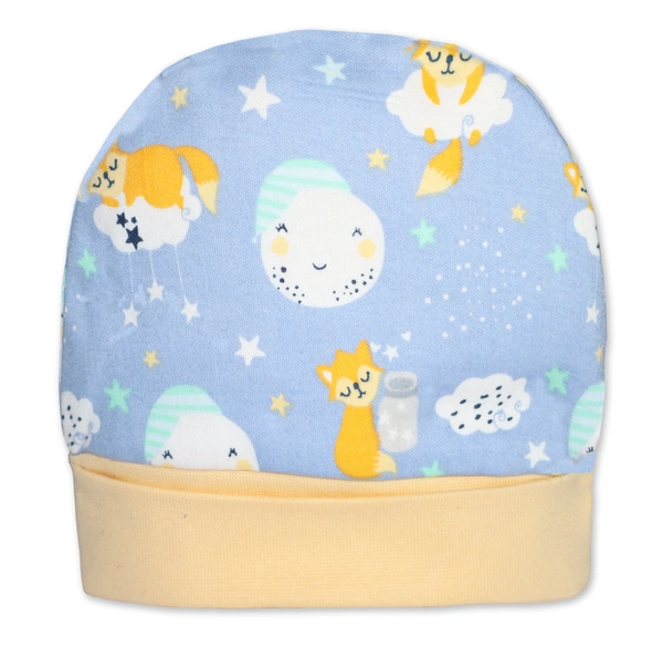 Adhigams New Born Cosmic Night Stylish Cotton Caps/Topi/Hats | Cotton Baby Cap for Baby boy and Girl (Pack of 2) (0 to 6, 6 to 12 Months) - 6-12 M, MULTICOLOR