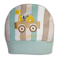 Adhigams New Born Jungle on Wheels Stylish Cotton Caps/Topi/Hats | Cotton Baby Cap for Baby boy and Girl (Pack of 2) (0 to 6, 6 to 12 Months) - 0-6 Months