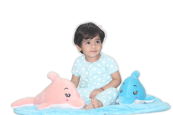 Adhigams Baby Dolphin Soft Toys/Stuffed Toys/Plush Toy | Unisex Toys for Baby boy and Girl (30 cm)