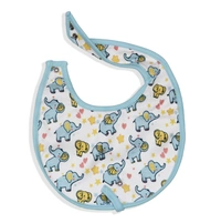 Adhigams Baby Elephant Cotton Baby Neck Cloth Feeding Drool Bibs with Adjustable Snap Button Closure, Super Absorbent & Reusable, Soft, Comfortable & Lightweight Bandana, Bibs (pack of 2)