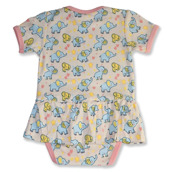Adhigams Baby Elephant New Born Baby Unisex Rompers/Jumpsuit/Sleepsuit/Night Suits for Baby Boys & Girls, Infants, 100% Pure Cotton Suit (0-3/3-6/6-9/9-12/12-18 Months) (Pack of 1) (Pink) - 12-18 Months