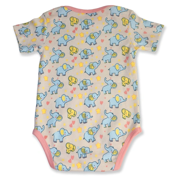 Adhigams Baby Elephant New Born Baby Unisex Rompers/Jumpsuit/Sleepsuit/Night Suits for Baby Boys & Girls, Infants, 100% Pure Cotton Suit (0-3/3-6/6-9/9-12/12-18 Months) (Pack of 1) (Beige) - 6-9 M
