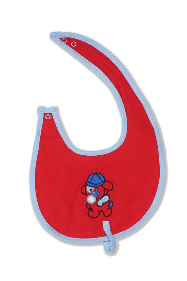 Adhigams Bubbly Bear Cotton Baby Neck Cloth Feeding Drool Bibs with Adjustable Snap Button Closure, Super Absorbent & Reusable, Soft, Comfortable & Lightweight Bandana, Bibs - 0-12 M