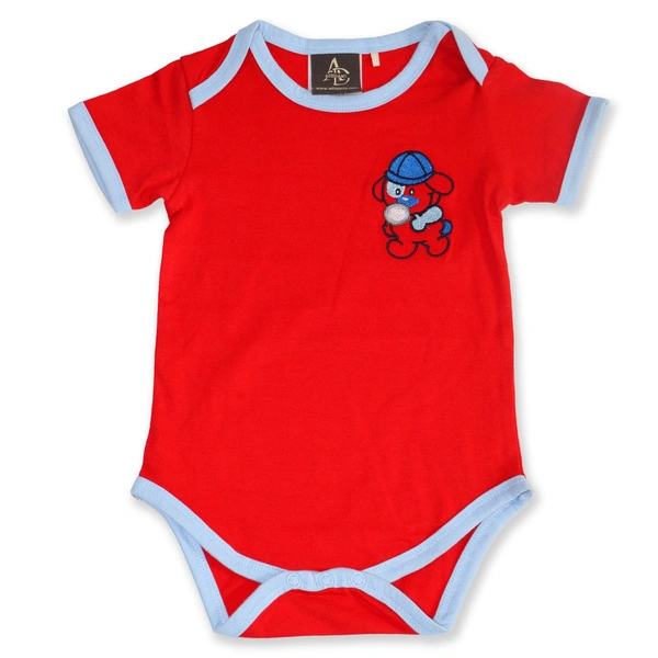 Adhigams Bubbly Bear New Born Baby Unisex Rompers/Jumpsuit/Sleepsuit/Night Suits for Baby Boys & Girls, Infants, 100% Pure Cotton Suit (0-3/3-6/6-9/9-12/12-18 Months) (Pack of 1) (Red)