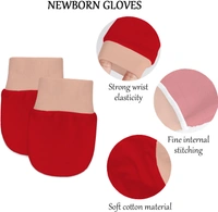 Adhigams Bubbly Bear Newborn Cotton Hand Gloves/Muthi/Hosiery Mittens Set with Gentle Elastic Thread Wristbands | Unisex Mittens for 0-12 Months (Pack of 2 Pairs) - 6-12 M