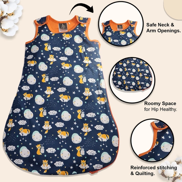 Adhigams Cosmic Night Baby Swaddles for Newborns | Carry Nest & Wearable Blanket | Cotton Baby Bedding for New Born & Infant | Unisex Baby Sleeping Bag | For 0 to 12 Months (Pack of 1) (DARK BLUE) - 0-12 M