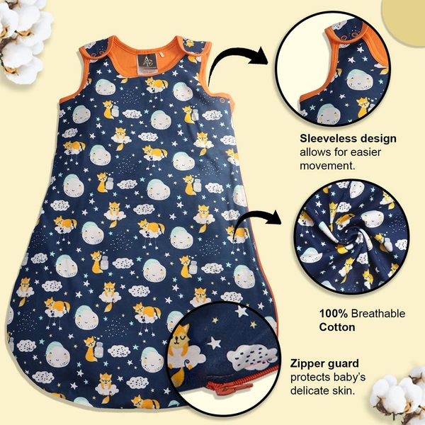 Adhigams Cosmic Night Baby Swaddles for Newborns | Carry Nest & Wearable Blanket | Cotton Baby Bedding for New Born & Infant | Unisex Baby Sleeping Bag | For 0 to 12 Months (Pack of 1) (DARK BLUE) - 0-12 M