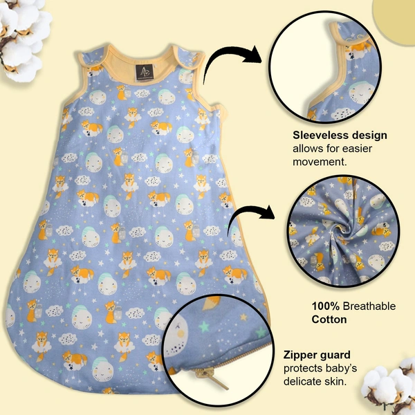 Adhigams Cosmic Night Baby Swaddles for Newborns | Carry Nest & Wearable Blanket | Cotton Baby Bedding for New Born & Infant | Unisex Baby Sleeping Bag | For 0 to 12 Months (Pack of 1) (BLUE)