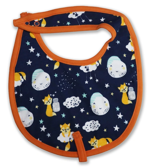 Adhigams Cosmic Night Cotton Baby Neck Cloth Feeding Drool Bibs with Adjustable Snap Button Closure, Super Absorbent & Reusable, Soft, Comfortable & Lightweight Bandana, Bibs - 0-12 M
