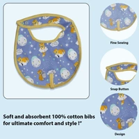 Adhigams Cosmic Night Cotton Baby Neck Cloth Feeding Drool Bibs with Adjustable Snap Button Closure, Super Absorbent & Reusable, Soft, Comfortable & Lightweight Bandana, Bibs - 0-12 M