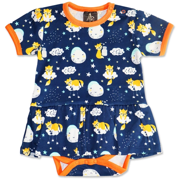 Adhigams Cosmic Night  New Born Baby Unisex Rompers/Jumpsuit/Sleepsuit/Night Suits for Baby Boys & Girls, Infants, 100% Pure Cotton Suit (0-3/3-6/6-9/9-12/12-18 Months) (Pack of 1) (Dark Blue)