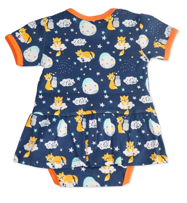 Adhigams Cosmic Night  New Born Baby Unisex Rompers/Jumpsuit/Sleepsuit/Night Suits for Baby Boys & Girls, Infants, 100% Pure Cotton Suit (0-3/3-6/6-9/9-12/12-18 Months) (Pack of 1) (Dark Blue)