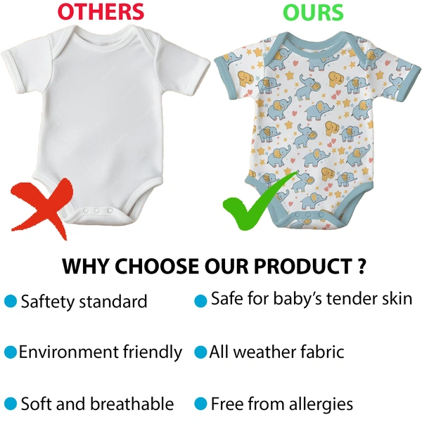 Adhigams Dino Doodle New Born Baby Unisex Rompers/Jumpsuit/Sleepsuit/Night Suits for Baby Boys & Girls, Infants, 100% Pure Cotton Suit (0-3/3-6/6-9/9-12/12-18 Months) (Pack of 1) (Brown)