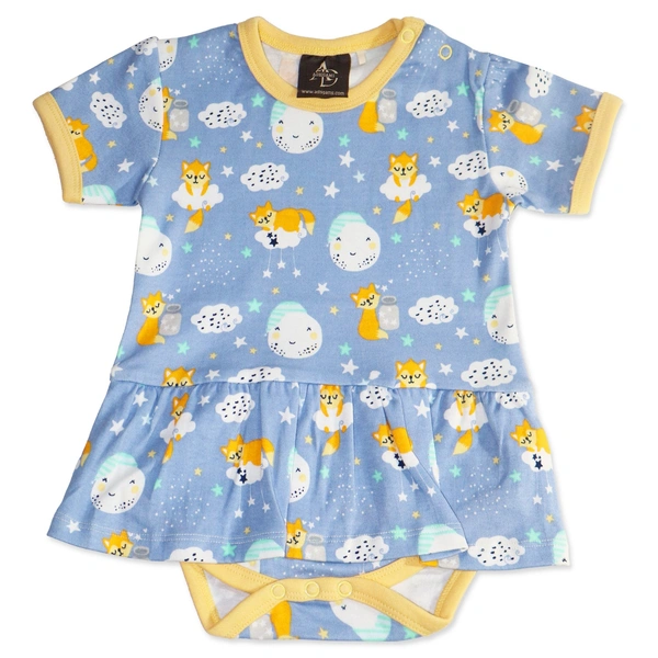 Adhigams Cosmic Night New Born Baby Unisex Rompers/Jumpsuit/Sleepsuit/Night Suits For Baby Boys & Girls, Infants, 100% Pure Cotton Suit (0-3/3-6/6-9/9-12/12-18 Months) (Pack Of 1) (Blue)