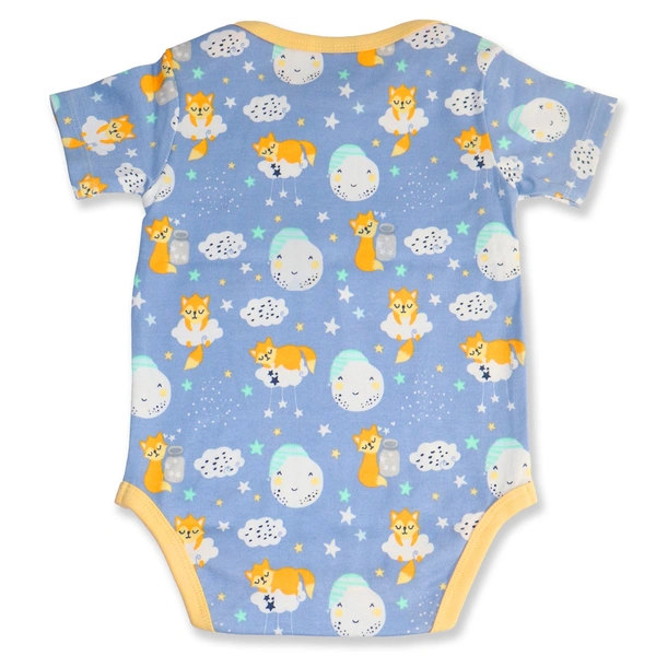 Adhigams Cosmic Night New Born Baby Unisex Rompers/Jumpsuit/Sleepsuit/Night Suits for Baby Boys & Girls, Infants, 100% Pure Cotton Suit (0-3/3-6/6-9/9-12/12-18 Months) (Pack of 1) (Blue)