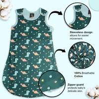 Adhigams Dino Doodle Baby Swaddles for Newborns | Carry Nest & Wearable Blanket | Cotton Baby Bedding for New Born & Infant | Unisex Baby Sleeping Bag | For 0 to 12 Months (Pack of 1) (GREEN) - 0-12 M