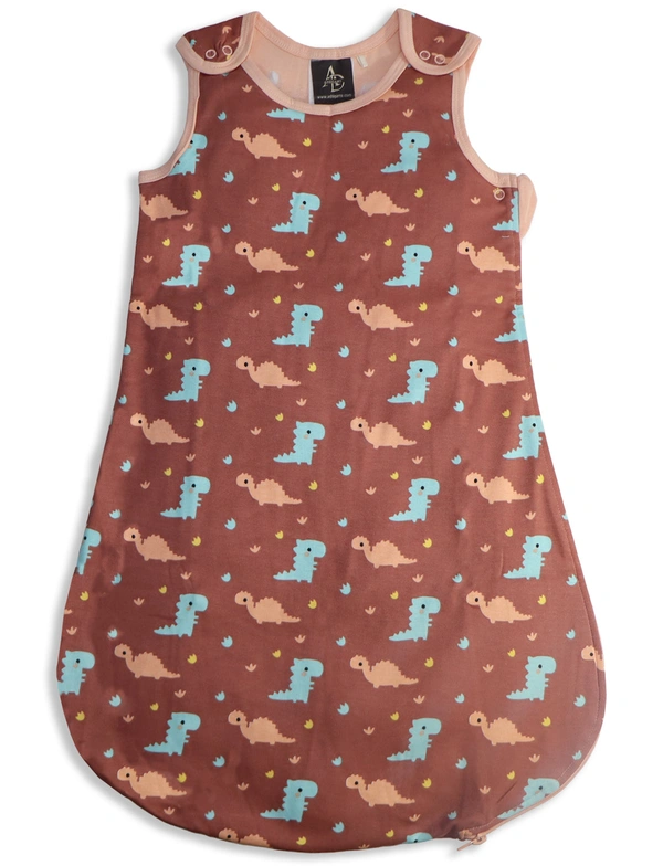 Adhigams Dino Doodle Baby Swaddles for Newborns | Carry Nest & Wearable Blanket | Cotton Baby Bedding for New Born & Infant | Unisex Baby Sleeping Bag | For 0 to 12 Months (Pack of 1) (BROWN) - 0-12 MONTH