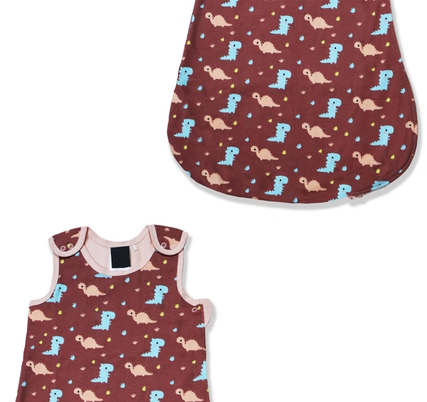 Adhigams Dino Doodle Baby Swaddles for Newborns | Carry Nest & Wearable Blanket | Cotton Baby Bedding for New Born & Infant | Unisex Baby Sleeping Bag | For 0 to 12 Months (Pack of 1) (BROWN) - 0-12 MONTH