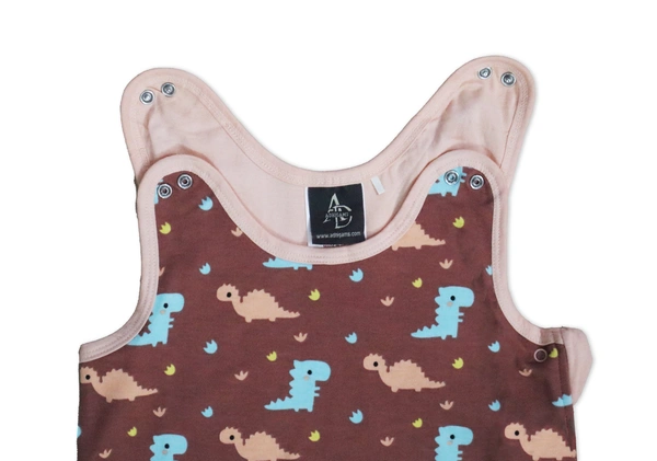 Adhigams Dino Doodle Baby Swaddles for Newborns | Carry Nest & Wearable Blanket | Cotton Baby Bedding for New Born & Infant | Unisex Baby Sleeping Bag | For 0 to 12 Months (Pack of 1) (BROWN) - 0-12 MONTH