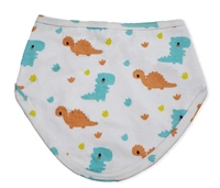 adhigams Dino Doodle Cotton Baby Neck Cloth Feeding Drool Bibs With Adjustable Snap Button Closure, Super Absorbent & Reusable, Soft, Comfortable & Lightweight Bandana, Bibs - 0-12 M