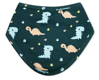 adhigams Dino Doodle Cotton Baby Neck Cloth Feeding Drool Bibs With Adjustable Snap Button Closure, Super Absorbent & Reusable, Soft, Comfortable & Lightweight Bandana, Bibs - 0-12 M