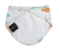 adhigams Dino Doodle Cotton Baby Neck Cloth Feeding Drool Bibs With Adjustable Snap Button Closure, Super Absorbent & Reusable, Soft, Comfortable & Lightweight Bandana, Bibs - 0-12 M
