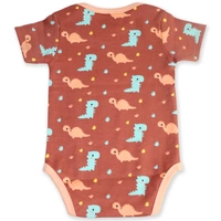 Adhigams Dino Doodle New Born Baby Unisex Rompers/Jumpsuit/Sleepsuit/Night Suits for Baby Boys & Girls, Infants, 100% Pure Cotton Suit (0-3/3-6/6-9/9-12/12-18 Months) (Pack of 1) (Brown)