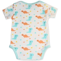 Adhigams Dino Doodle-New Born Baby Unisex Rompers/Jumpsuit/Sleepsuit/Night Suits For Baby Boys & Girls, Infants, 100% Pure Cotton Suit (0-3/3-6/6-9/9-12/12-18 Months) (Pack Of 1) (White)