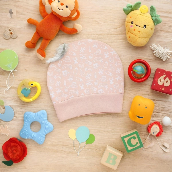 Adhigams New Born Tiny Treats Stylish Cotton Caps/Topi/Hats | Cotton Baby Cap for Baby boy and Girl (Pack of 2) (0 to 6, 6 to 12 Months) - 0-6 Months