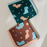Adhigams New Born Baby Dino Doodle Cotton Napkin | Cotton Baby Napkin for Baby boy and Girl (Pack of 2) - 0-24 M