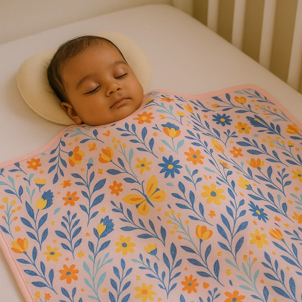 adhigams New Born Baby Sky Dancer Stylish Cotton Blanket for Baby boy and Girl | for 0 to 12 Months (Pack of 1) (Peach) - 0-12 M