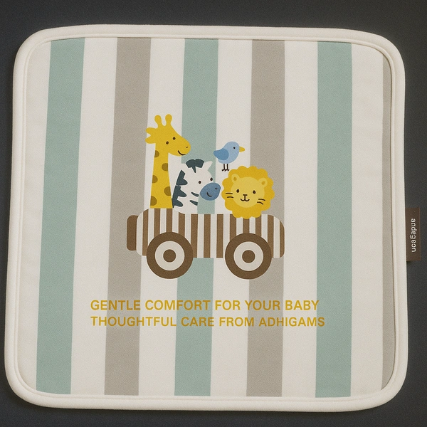 adhigams New Born Baby Jungle On Wheels Napkin | Cotton Baby Napkin for Baby boy and Girl (Pack of 2)