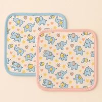 Adhigams New Born Baby Elephant Cotton Napkin | Cotton Baby Napkin for Baby boy and Girl (Pack of 2)