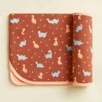 Adhigams New Born Baby Dino Doodle Stylish Cotton Blanket for Baby boy and Girl | for 0 to 12 Months (Pack of 1) (Brown) - 0-12 M, brown