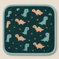 Adhigams New Born Baby Dino Doodle Cotton Napkin | Cotton Baby Napkin for Baby boy and Girl (Pack of 2) - 0-24 M