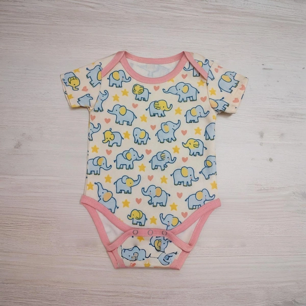 Adhigams Baby Elephant New Born Baby Unisex Rompers/Jumpsuit/Sleepsuit/Night Suits for Baby Boys & Girls, Infants, 100% Pure Cotton Suit (0-3/3-6/6-9/9-12/12-18 Months) (Pack of 1) (Beige) - 9-12 M