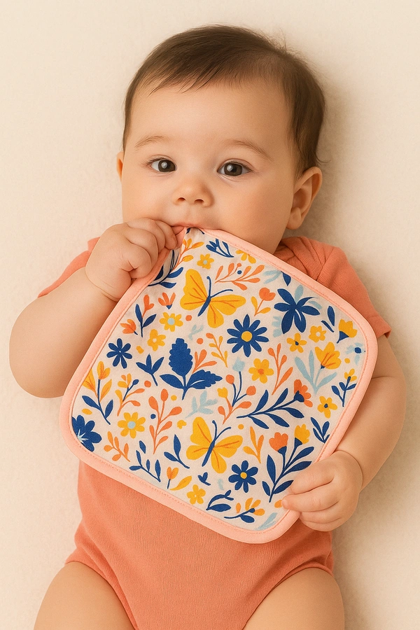 adhigams New Born Baby Sky Dancer Cotton Napkin | Cotton Baby Napkin for Baby boy and Girl (Pack of 2) - 0-24 M