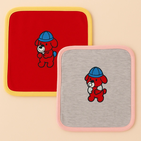adhigams New Born Baby Bubbly Bear Cotton Napkin | Cotton Baby Napkin for Baby boy and Girl (Pack of 2) - 0-24 M