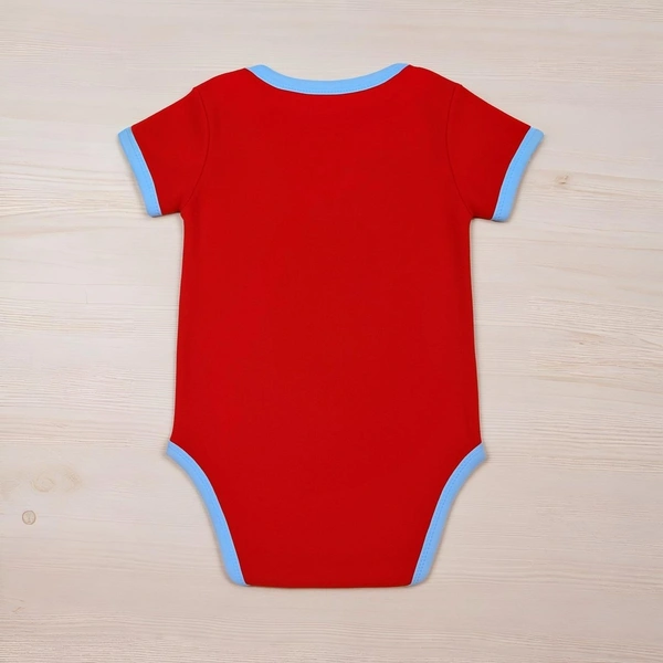 Adhigams Bubbly Bear New Born Baby Unisex Rompers/Jumpsuit/Sleepsuit/Night Suits for Baby Boys & Girls, Infants, 100% Pure Cotton Suit (0-3/3-6/6-9/9-12/12-18 Months) (Pack of 1) (Red)