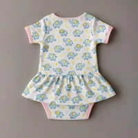 Adhigams Baby Elephant New Born Baby Unisex Rompers/Jumpsuit/Sleepsuit/Night Suits for Baby Boys & Girls, Infants, 100% Pure Cotton Suit (0-3/3-6/6-9/9-12/12-18 Months) (Pack of 1) (Pink) - 3-6 Months