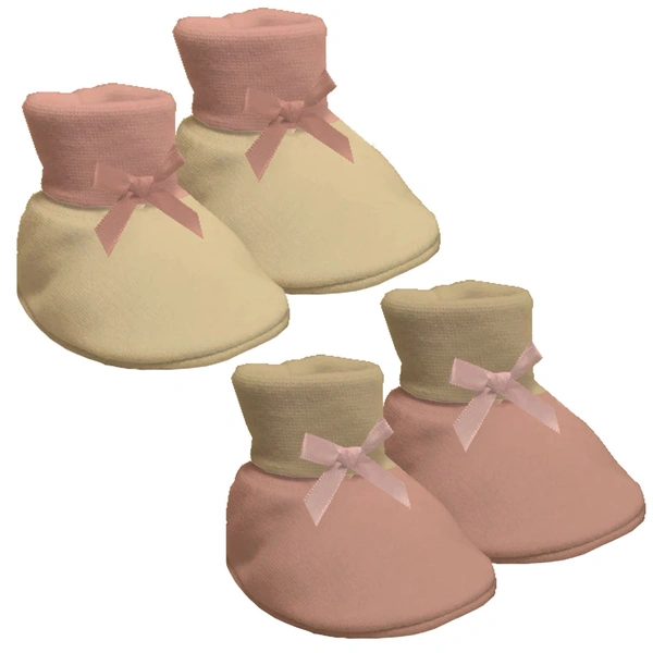 Adhigams Happy & Cutie New Born Baby Stylish Cotton Booties for Baby boy and Girl | For 0 to 12 Months (Pack of 2) - 6-12 M