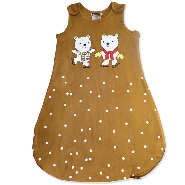 Adhigams Jolly Bear Baby Swaddles for Newborns | Carry Nest & Wearable Blanket | Cotton Baby Bedding for New Born & Infant | Unisex Baby Sleeping Bag | For 0 to 12 Months (Pack of 1) (BROWN) - striped