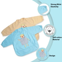 adhigams Jolly Bear Cotton Baby Neck Cloth Feeding Drool Bibs with Adjustable Snap Button Closure, Super Absorbent & Reusable, Soft, Comfortable & Lightweight Bandana, Bibs (Blue)