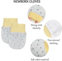 Adhigams Jolly Bear Newborn Cotton Hand Gloves/Muthi/Hosiery Mittens Set with Gentle Elastic Thread Wristbands | Unisex Mittens for 0-12 Months (Pack of 2 Pairs) - 6-12 M