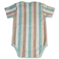 Adhigams Jungle On Wheels New Born Baby Unisex Rompers/Jumpsuit/Sleepsuit/Night Suits For Baby Boys & Girls, Infants, 100% Pure Cotton Suit (0-3/3-6/6-9/9-12/12-18 Months) (Pack Of 1) (Stripe Brown)