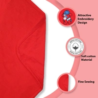 adhigams New Born Baby Babbly Bear Stylish Cotton Blanket for Baby boy and Girl | for 0 to 12 Months (Pack of 1) (Red) - 0-12 M