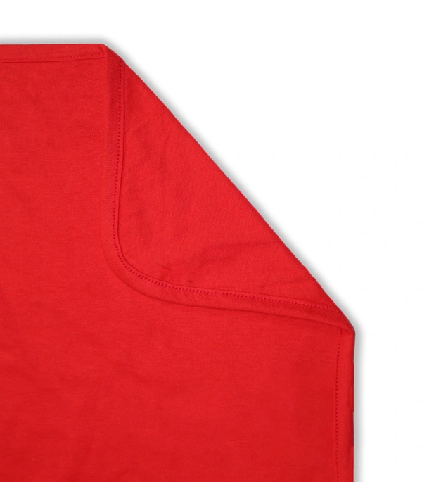 adhigams New Born Baby Babbly Bear Stylish Cotton Hooded Blanket for Baby boy and Girl | for 0 to 12 Months (Pack of 1) (Red) - 0-12 M